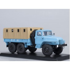 Миасский грузовик 375Д бортовой с тентом (голубой)